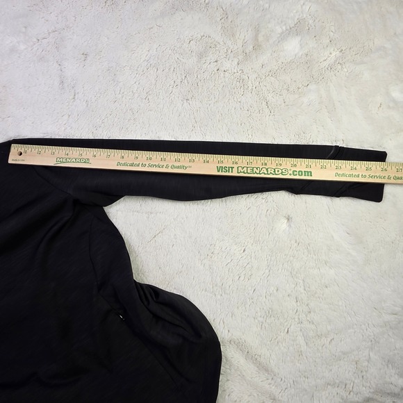 Athleta Black‎ Heathered Hoodie Thumbholes Zipper Pocket Athletic Top XS - Picture 11 of 13